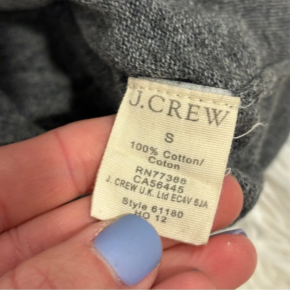 J. Crew Men’s Cotton Crew Neck Raglan Sweater Gray Size Small